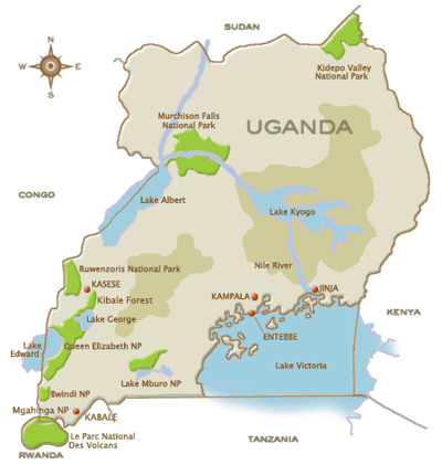map of uganda districts. Map of Uganda